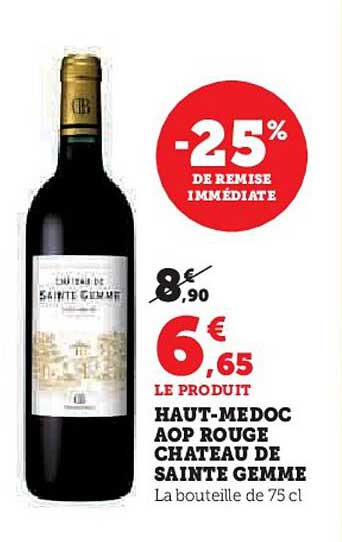 HAUT-MÉDOC AOP ROUGE CHÂTEAU DE SAINTE GEMME