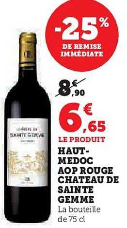 HAUT-MEDOC AOP ROUGE CHATEAU DE SAINTE GEMME