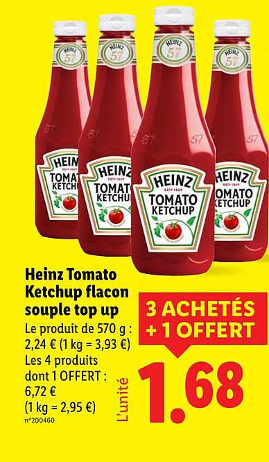 Heinz Tomato Ketchup flacon souple top up
