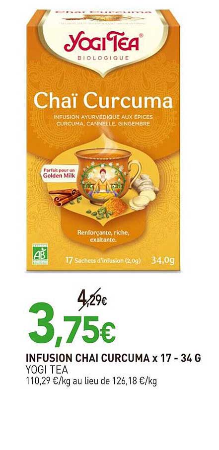 INFUSION CHAI CURCUMA x 17 - 34 G YOGI TEA