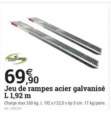 Jeu de rampes acier galvanisé L 1,92 m