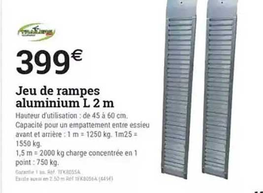 Jeu de rampes aluminium L 2 m