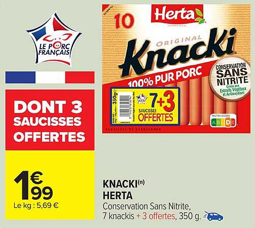 Knacki Herta - 7 knackis + 3 offertes