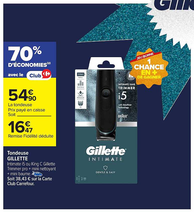 La tondeuse GILLETTE INTIMATE i5