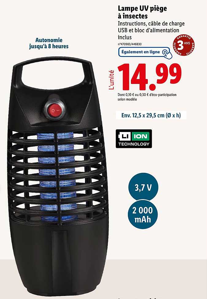 Lampe UV piège à insectes