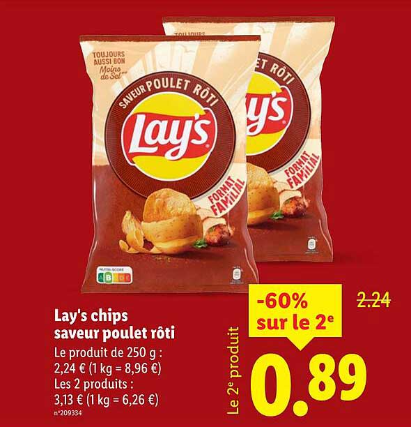 Lay's chips saveur poulet rôti