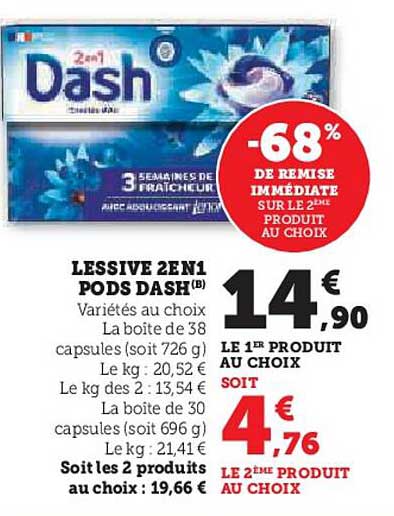 LESSIVE 2EN1 PODS DASH
