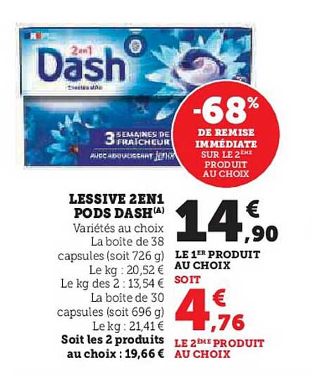 LESSIVE 2EN1 PODS DASH(A)