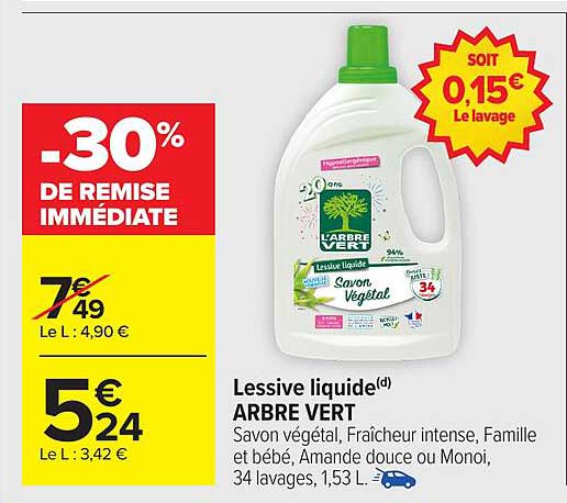 Lessive liquide(d) ARBRE VERT