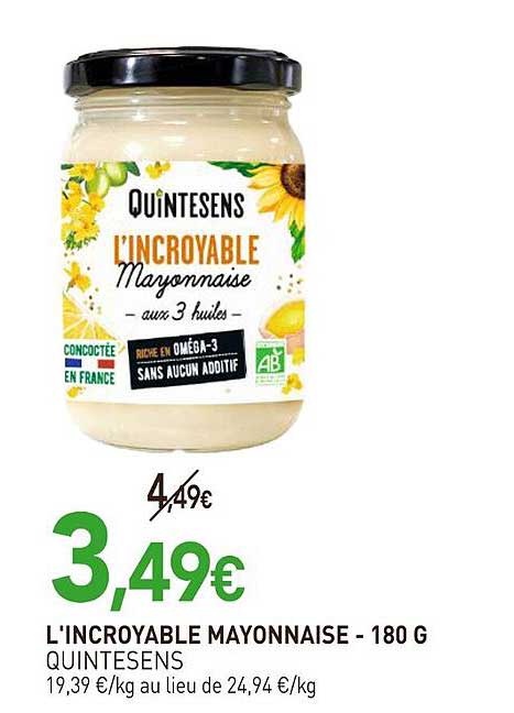 L'INCROYABLE MAYONNAISE - 180 G QUINTESENS