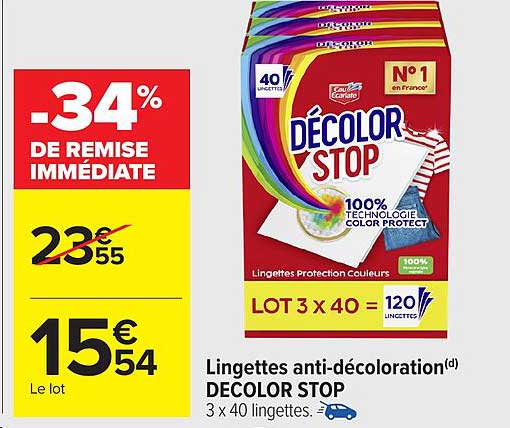 Lingettes anti-décoloration DECOLOR STOP