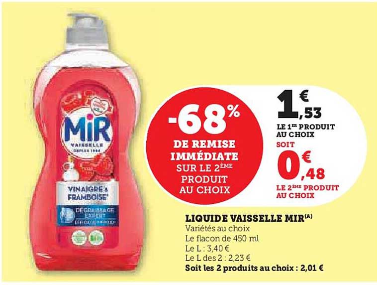 LIQUIDE VAISSELLE MIR - Variétés au choix