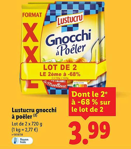 Lustucru gnocchi à poêler