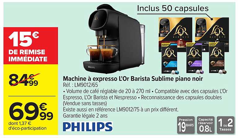 Machine à expresso L'Or Barista Sublime piano noir