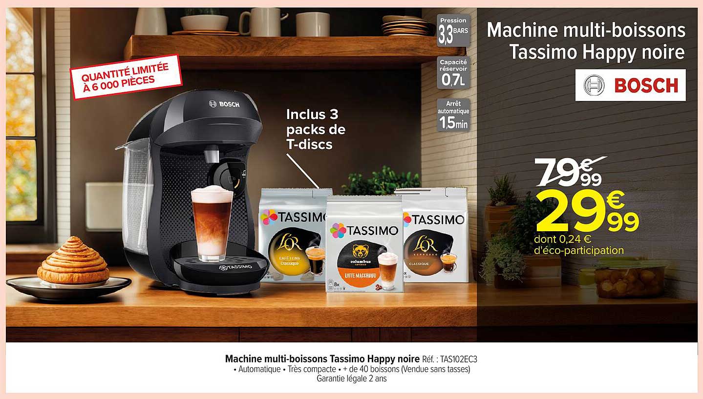 Machine multi-boissons Tassimo Happy noire