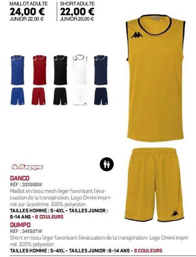MAILLLOT ADULTE 24,00 € / SHORT ADULTE 22,00 €
