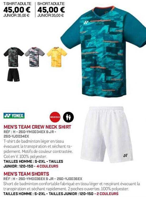 Men's Team Crew Neck Shirt et Men's Team Shorts