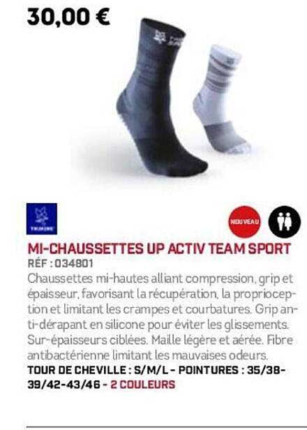 MI-CHAUSSETTES UP ACTIV TEAM SPORT