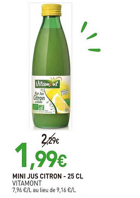 MINI JUS CITRON - 25 CL VITAMONT