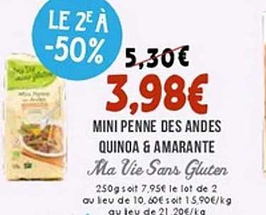 MINI PENNE DES ANDES QUINOA & AMARANTE