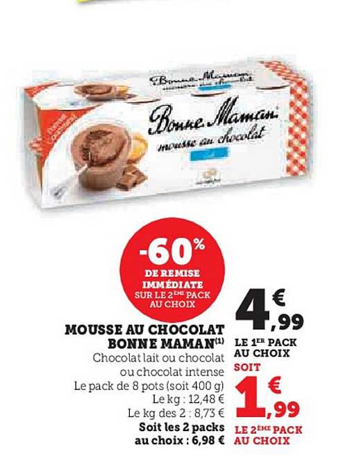 MOUSSE AU CHOCOLAT BONNE MAMAN