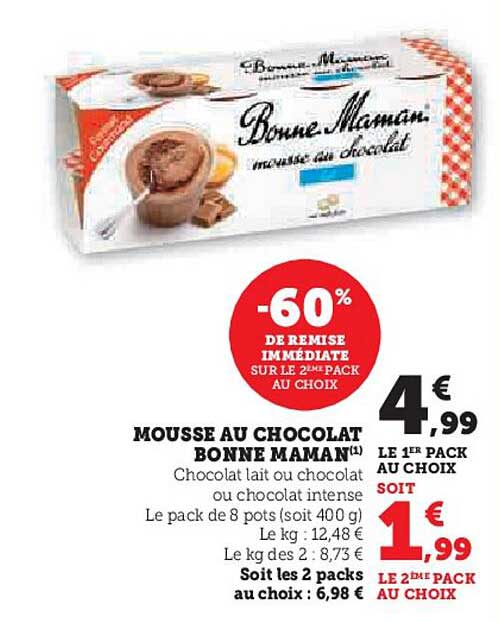 MOUSSE AU CHOCOLAT BONNE MAMAN