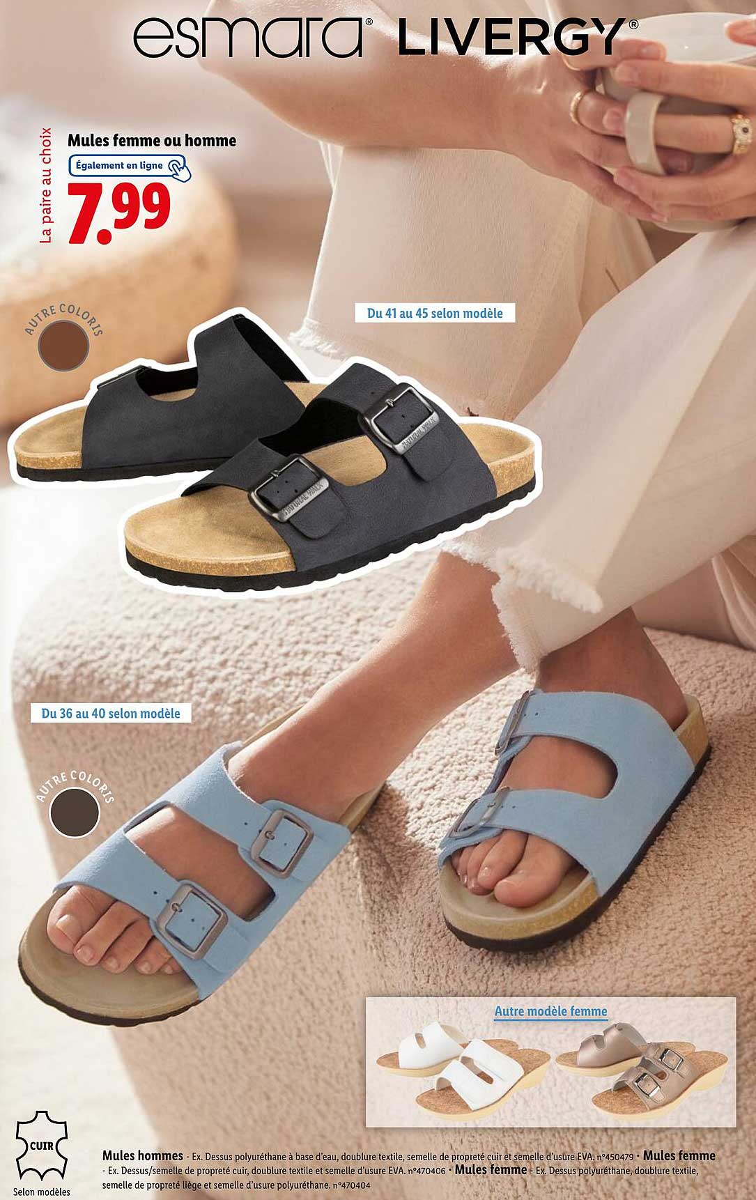 Mules femme ou homme