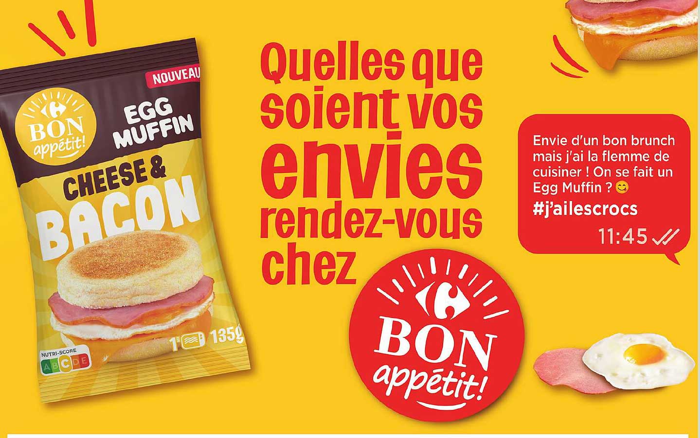 NOUVEAU EGG MUFFIN CHEESE & BACON