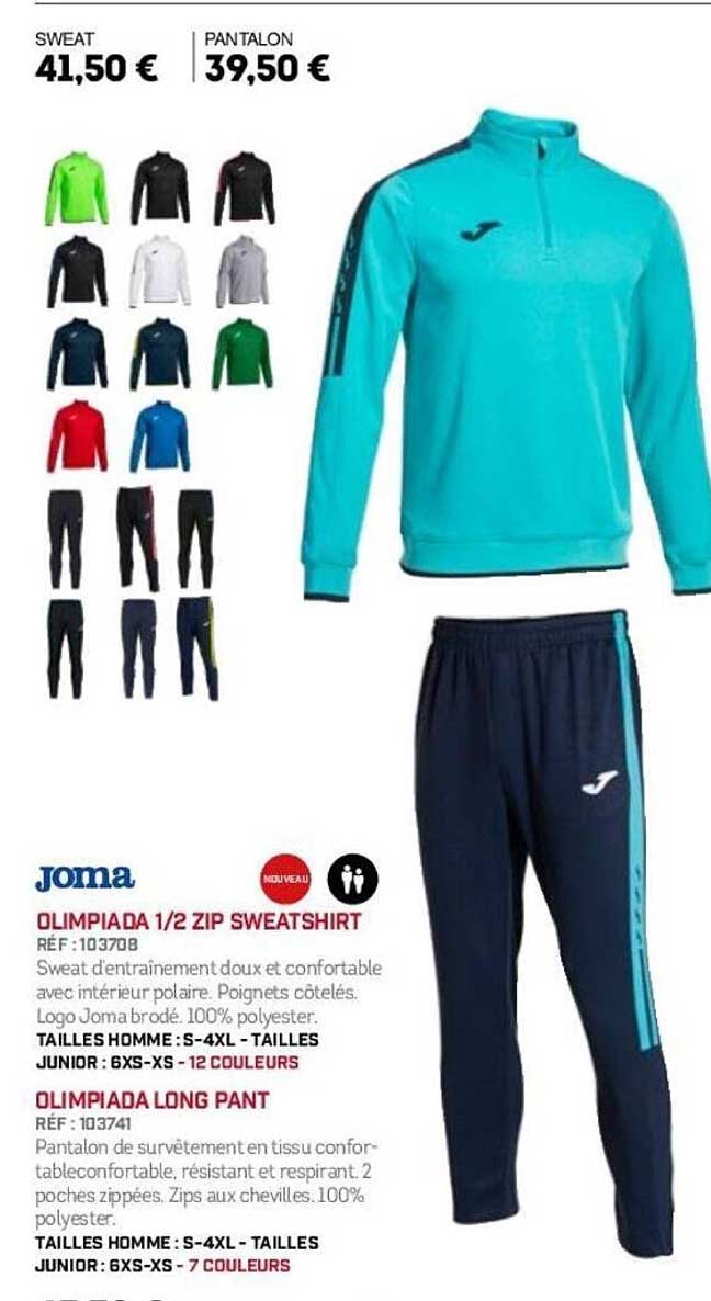 OLIMPIADA 1/2 ZIP SWEATSHIRT et OLIMPIADA LONG PANT