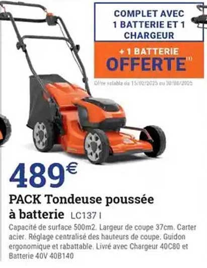 PACK Tondeuse poussée à batterie LC137 I