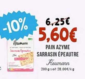 PAIN AZYME SARRASIN ÉPEAUTRE