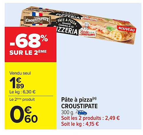 Pâte à pizza(n) CROUSTIPATE 300 g