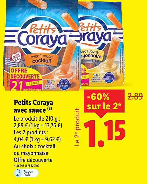 Petits Coraya avec sauce