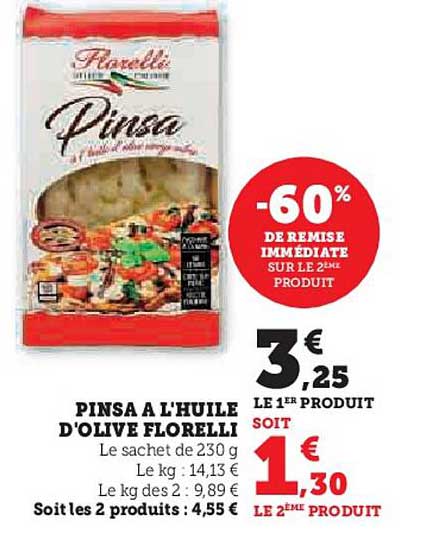 PINSA À L'HUILE D'OLIVE FLORELLI