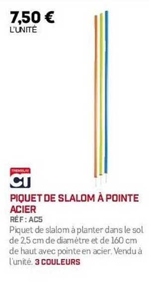PIQUET DE SLALOM À POINTE ACIER