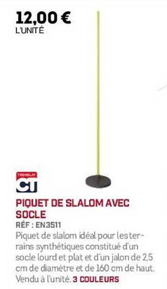 PIQUET DE SLALOM AVEC SOCLE