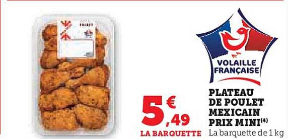 PLATEAU DE POULET MEXICAIN PRIX MINI