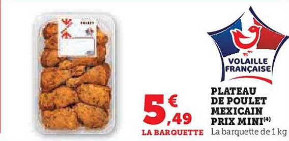 PLATEAU DE POULET MEXICAIN PRIX MINI