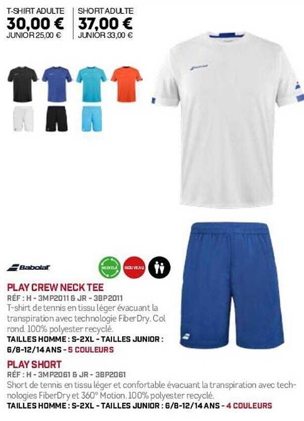PLAY CREW NECK TEE et PLAY SHORT