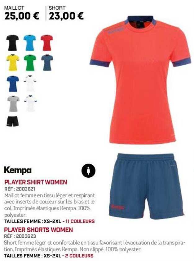 PLAYER SHIRT WOMEN et PLAYER SHORTS WOMEN