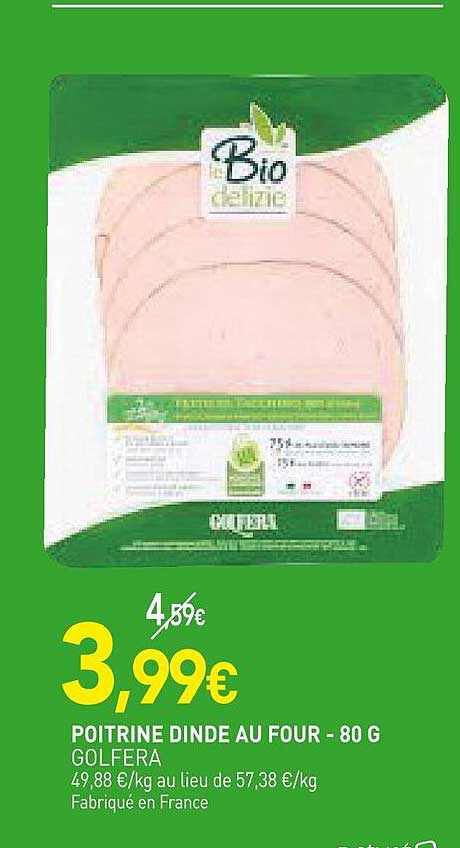 POITRINE DINDE AU FOUR - 80 G