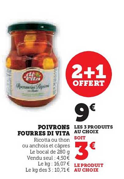 Poivrons fourrés di Vita 2 + 1 offert