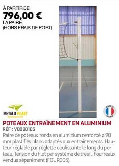 POTEAUX ENTRAÎNEMENT EN ALUMINIUM