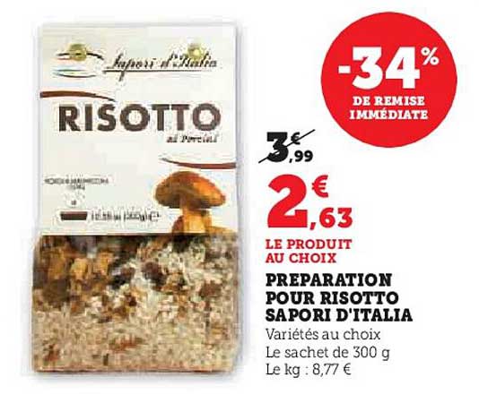 PREPARATION POUR RISOTTO SAPORI D'ITALIA