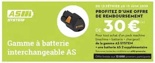 PROFITEZ D’UNE OFFRE DE REMBOURSEMENT DE 30 €