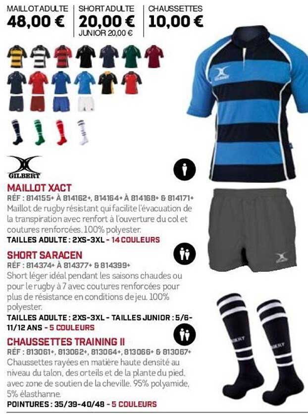 Promotion Sport 2000 : Maillot Xact, Short Saracen et Chaussettes Training II