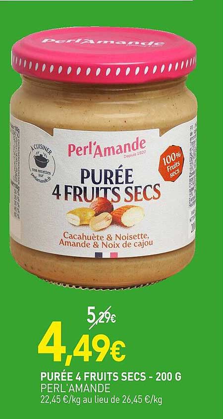 PURÉE 4 FRUITS SECS - 200 G PERL'AMANDE