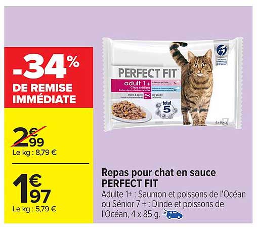 Repas pour chat en sauce PERFECT FIT