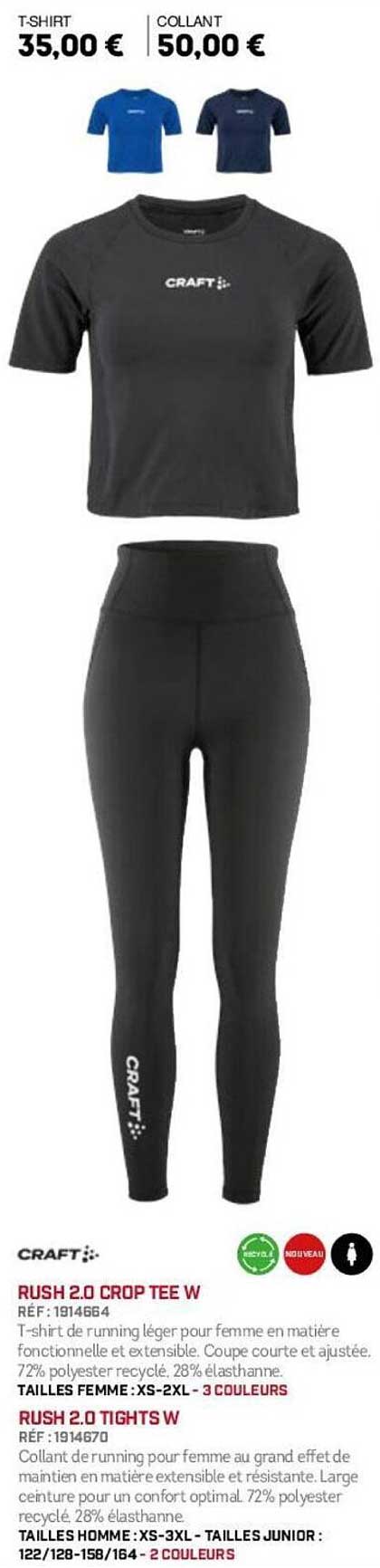RUSH 2.0 CROP TEE W & RUSH 2.0 TIGHTS W
