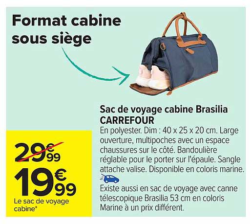 Sac de voyage cabine Brasilia CARREFOUR